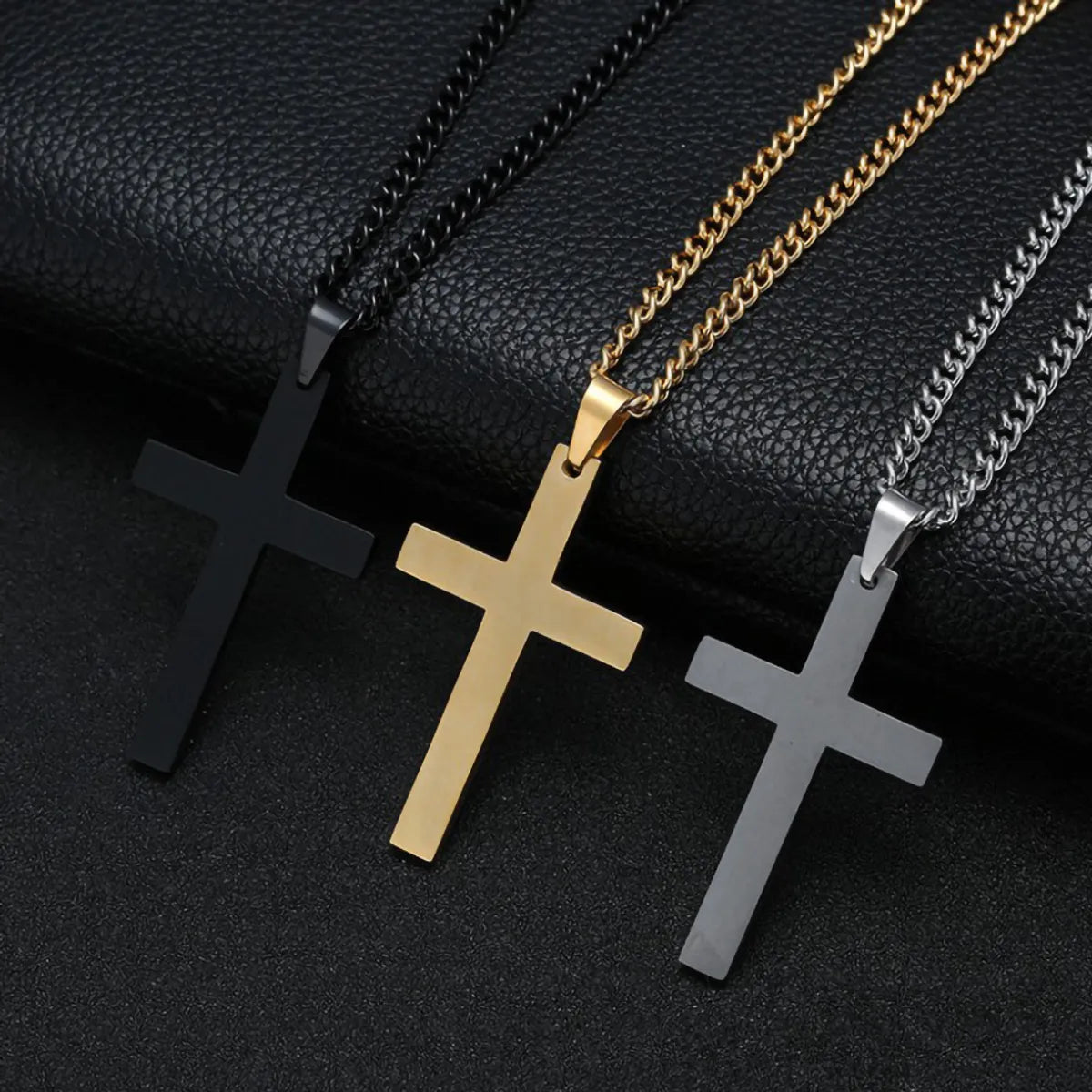 Fashion Cross Alloy Plating Unisex Pendant Necklace 1 Piece