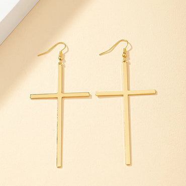 Fashion Cross Alloy Plating Women'S Drop Earrings 1 Pair