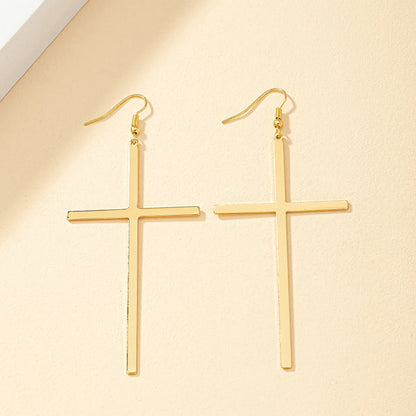 Fashion Cross Alloy Plating Women'S Drop Earrings 1 Pair