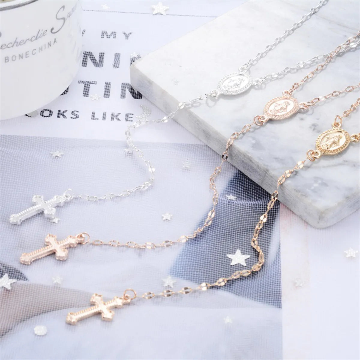 Fashion Cross Christian Jesus Easter Jewelry Sexy Tassel Women's Clavicle Chain Pendant