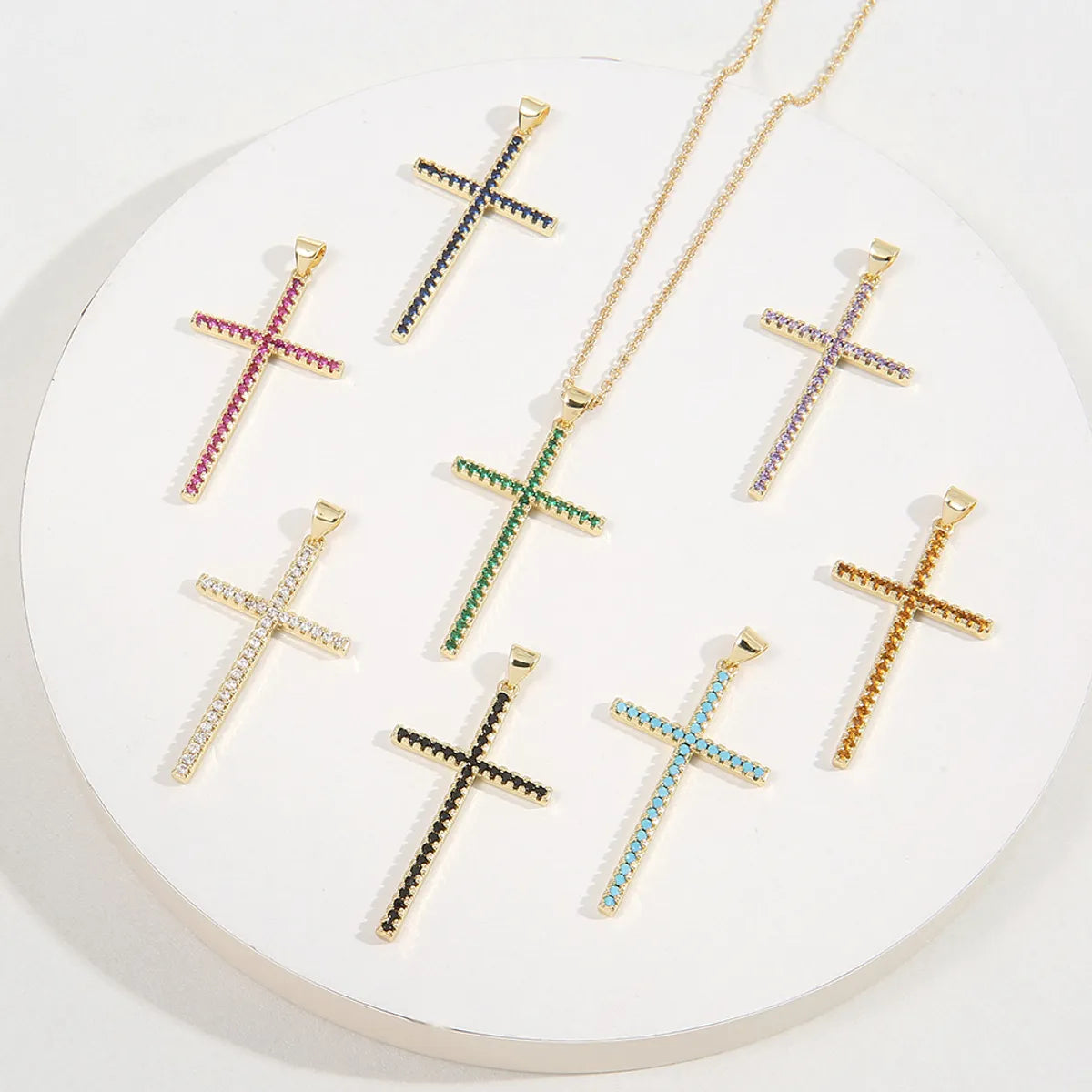 Fashion Cross Copper Pendant Necklace In Bulk