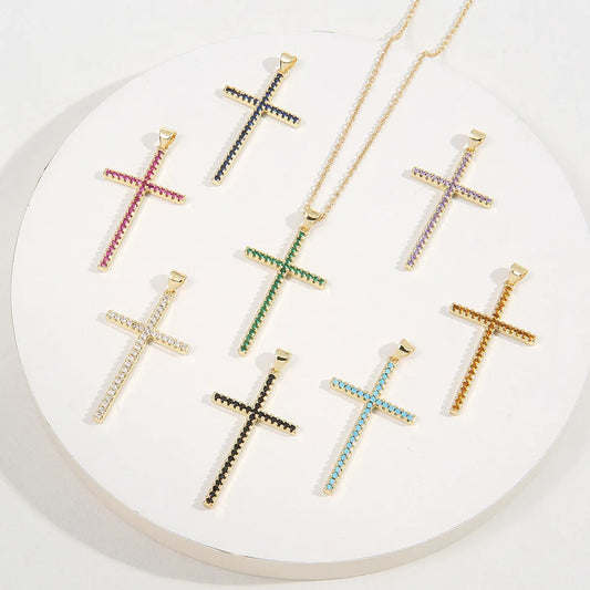 Fashion Cross Copper Pendant Necklace In Bulk