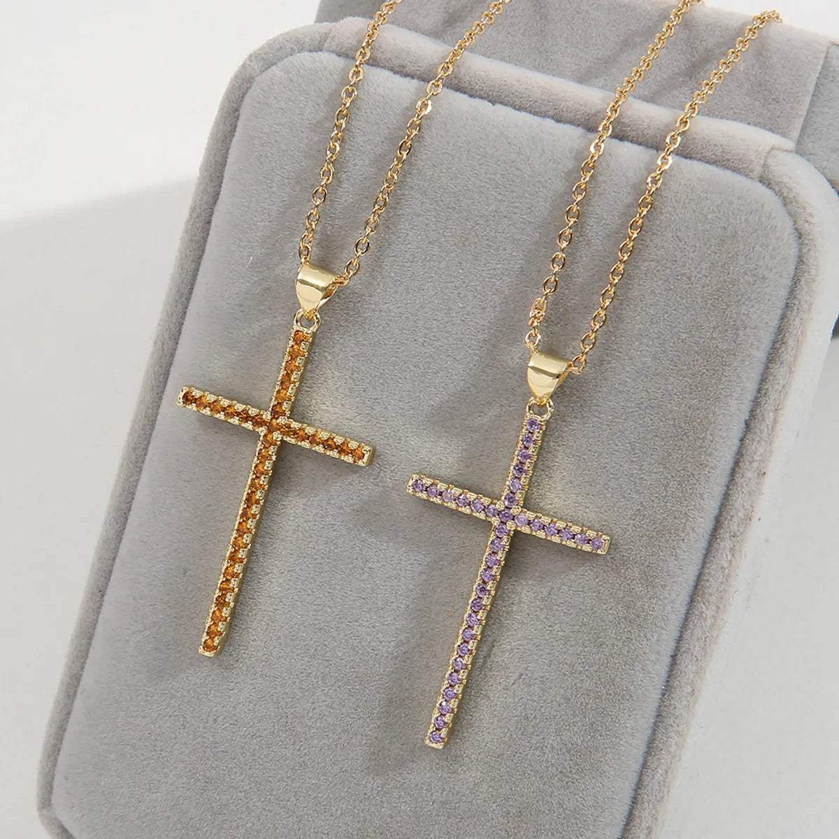 Fashion Cross Copper Pendant Necklace In Bulk