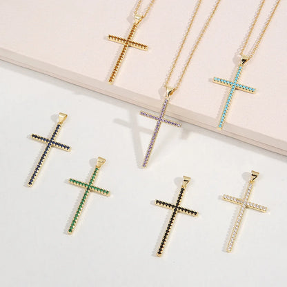 Fashion Cross Copper Pendant Necklace In Bulk