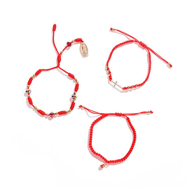 Fashion Cross Devil's Eye Alloy Braid Women's Bracelets