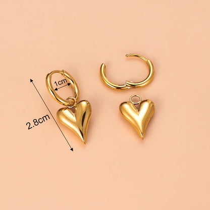 Fashion Cross Devil's Eye Heart Shape Stainless Steel Butterfly Gold Plated Artificial Pearls Rhinestones Dangling Earrings 1 Pair