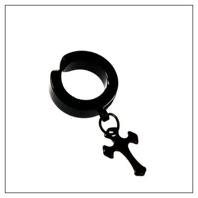 Fashion Cross Pendant Titanium Steel Ear Clips