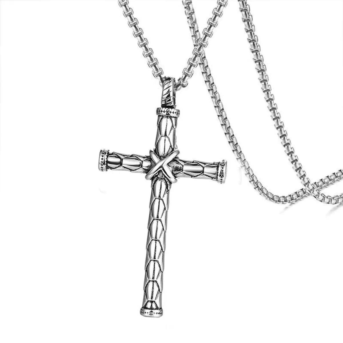 Fashion Cross Stainless Steel Alloy Stoving Varnish Unisex Pendant Necklace 1 Piece