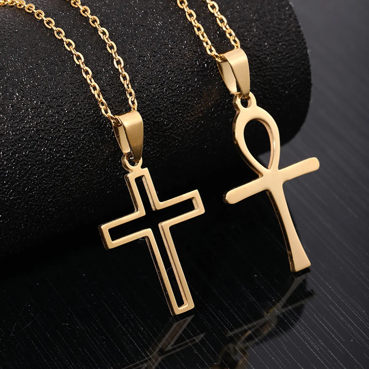 Fashion Cross Stainless Steel Plating Necklace