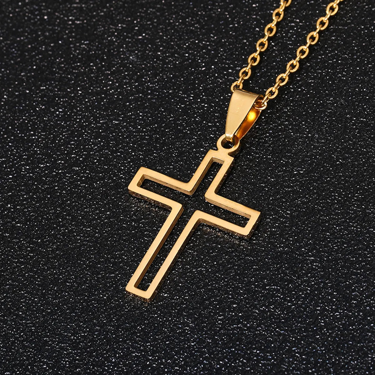 Fashion Cross Stainless Steel Plating Necklace