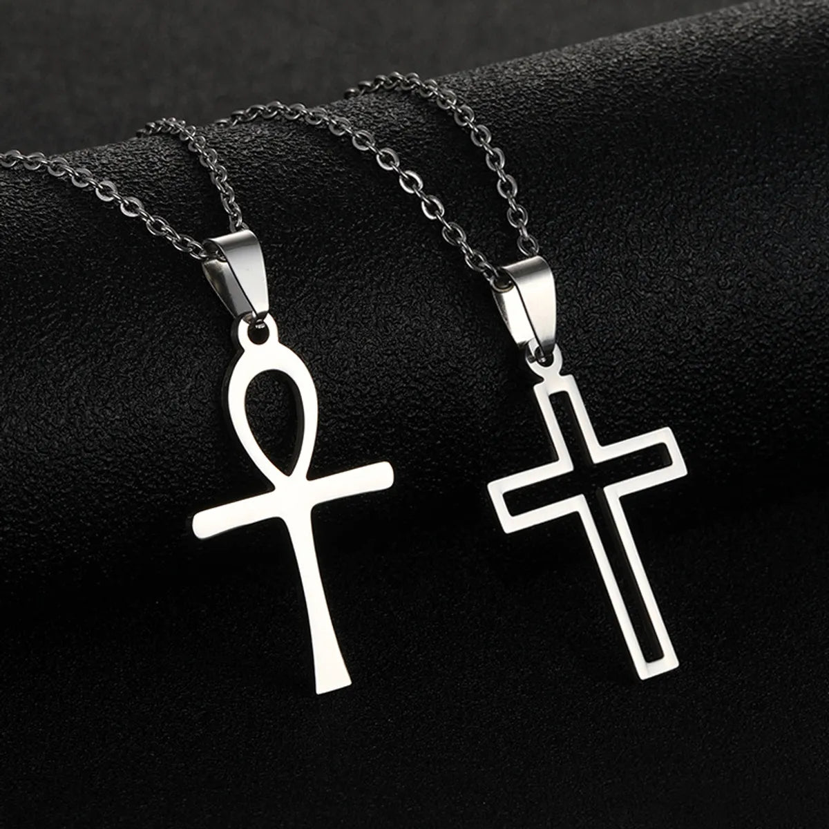 Fashion Cross Stainless Steel Plating Necklace