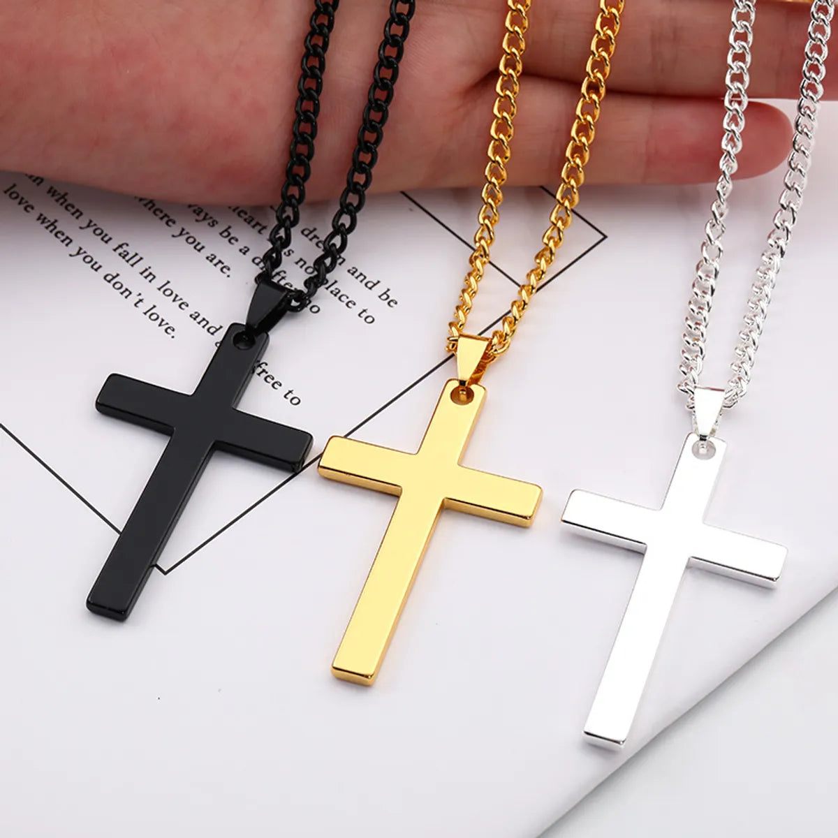 Fashion Cross Stainless Steel Pendant Necklace 1 Piece