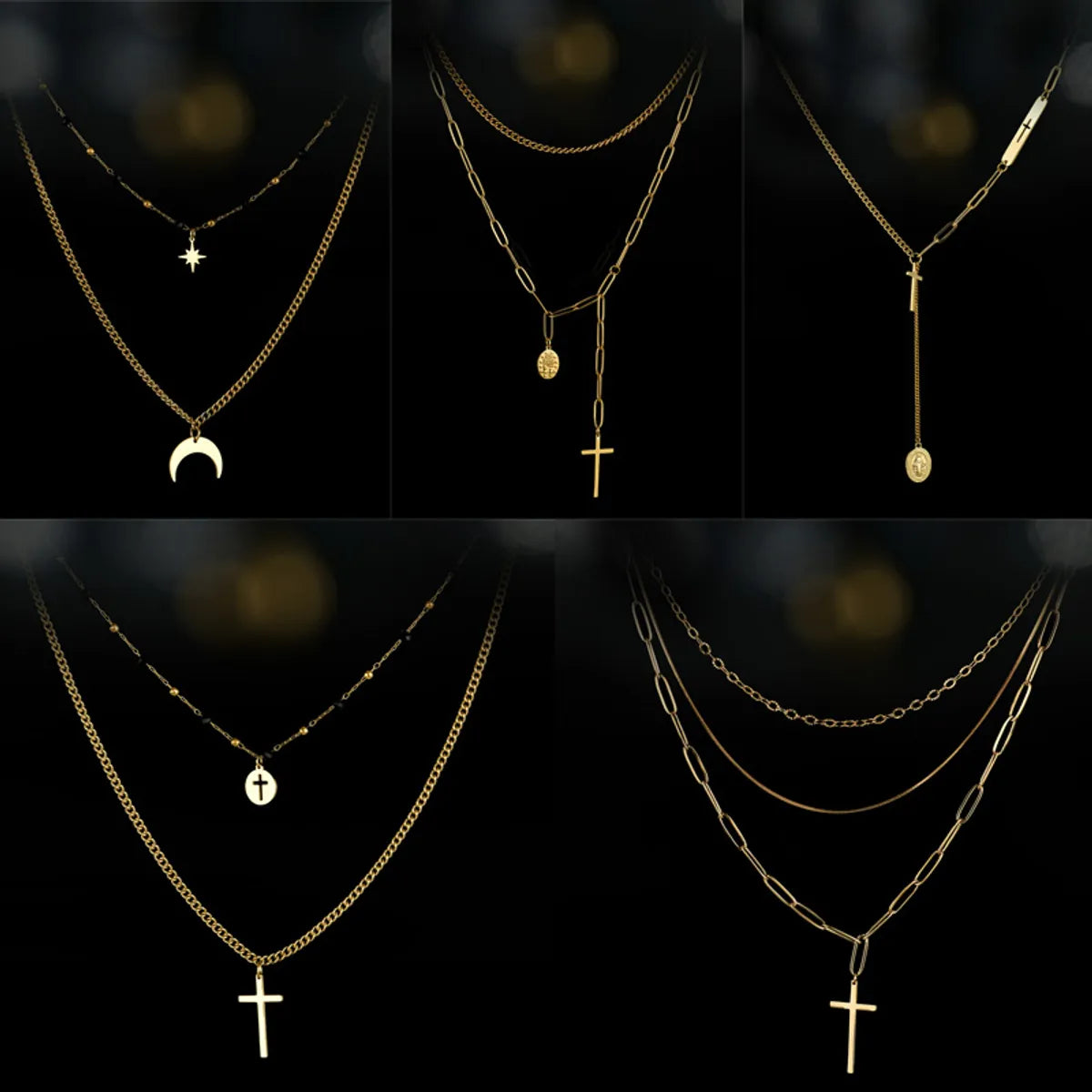 Fashion Cross Stainless Steel Pendant Necklace 1 Piece