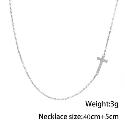 Fashion Cross Stainless Steel Plating Bracelets Necklace 1 Piece