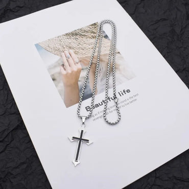 Fashion Cross Stainless Steel Plating Unisex Pendant Necklace