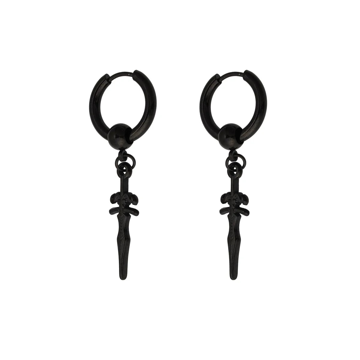 1 Piece Fashion Cross Titanium Steel Plating Drop Earrings