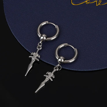 1 Piece Fashion Cross Titanium Steel Plating Drop Earrings