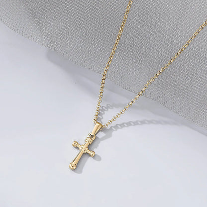 Fashion Cross Titanium Steel Plating Pendant Necklace