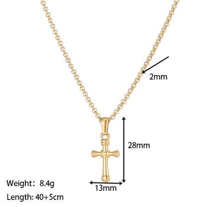 Fashion Cross Titanium Steel Plating Pendant Necklace