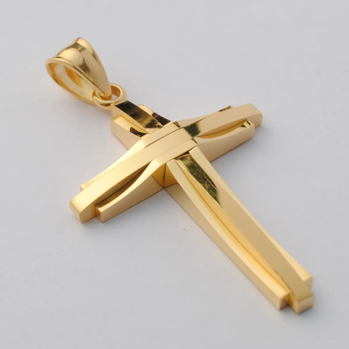 Fashion Cross Titanium Steel Polishing Pendant Necklace 1 Piece