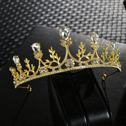 Fashion Crown Alloy Inlay Zircon Crown 1 Piece