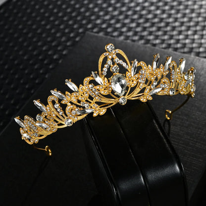 Fashion Crown Alloy Inlay Zircon Crown 1 Piece