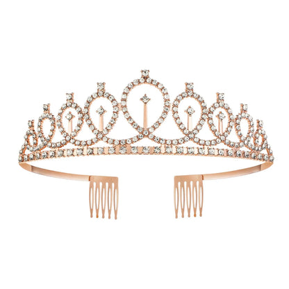 Fashion Crown Alloy Plating Inlay Rhinestones Crown 1 Piece