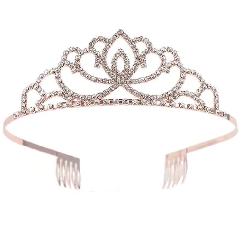 Fashion Crown Alloy Plating Inlay Rhinestones Crown 1 Piece