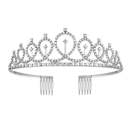 Fashion Crown Alloy Plating Inlay Rhinestones Crown 1 Piece