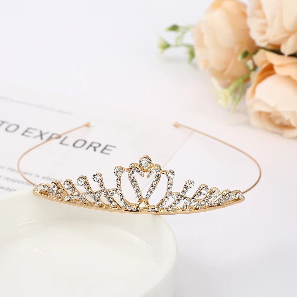 Fashion Crown Alloy Plating Inlay Rhinestones Crown 1 Piece