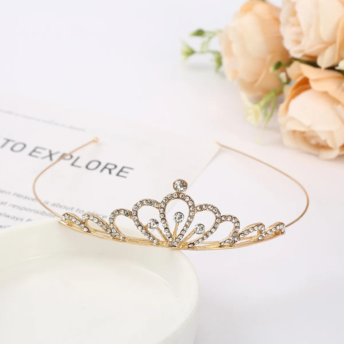 Fashion Crown Alloy Plating Inlay Rhinestones Crown 1 Piece