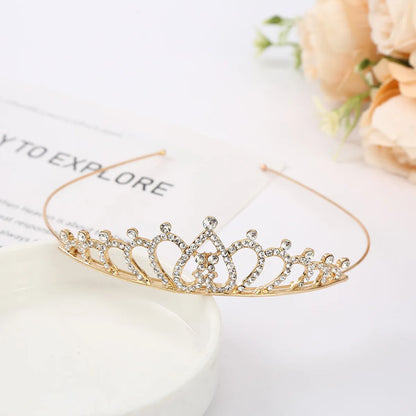 Fashion Crown Alloy Plating Inlay Rhinestones Crown 1 Piece