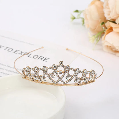 Fashion Crown Alloy Plating Inlay Rhinestones Crown 1 Piece