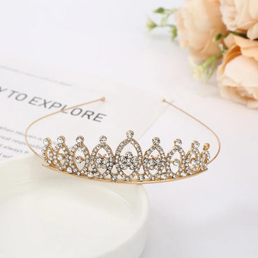 Fashion Crown Alloy Plating Inlay Rhinestones Crown 1 Piece