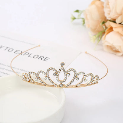 Fashion Crown Alloy Plating Inlay Rhinestones Crown 1 Piece