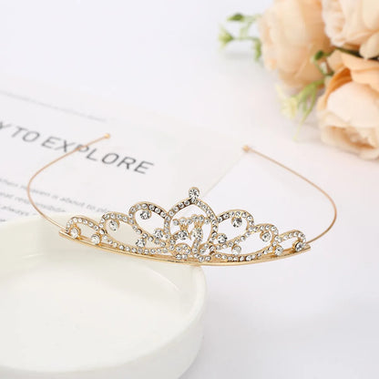 Fashion Crown Alloy Plating Inlay Rhinestones Crown 1 Piece