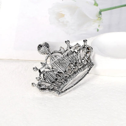 Fashion Crown Alloy Plating Inlay Rhinestones Women'S Brooches