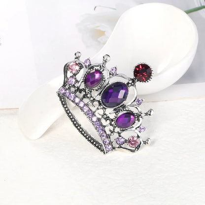 Fashion Crown Alloy Plating Inlay Rhinestones Women'S Brooches