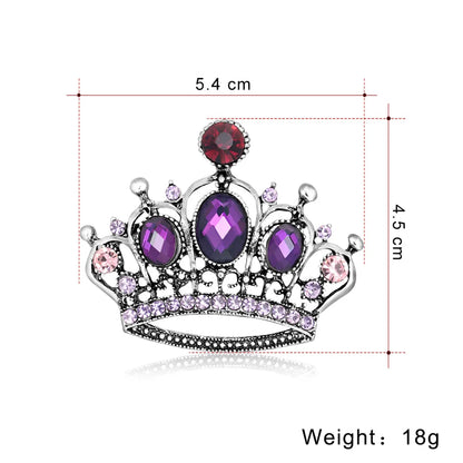 Fashion Crown Alloy Plating Inlay Rhinestones Women'S Brooches