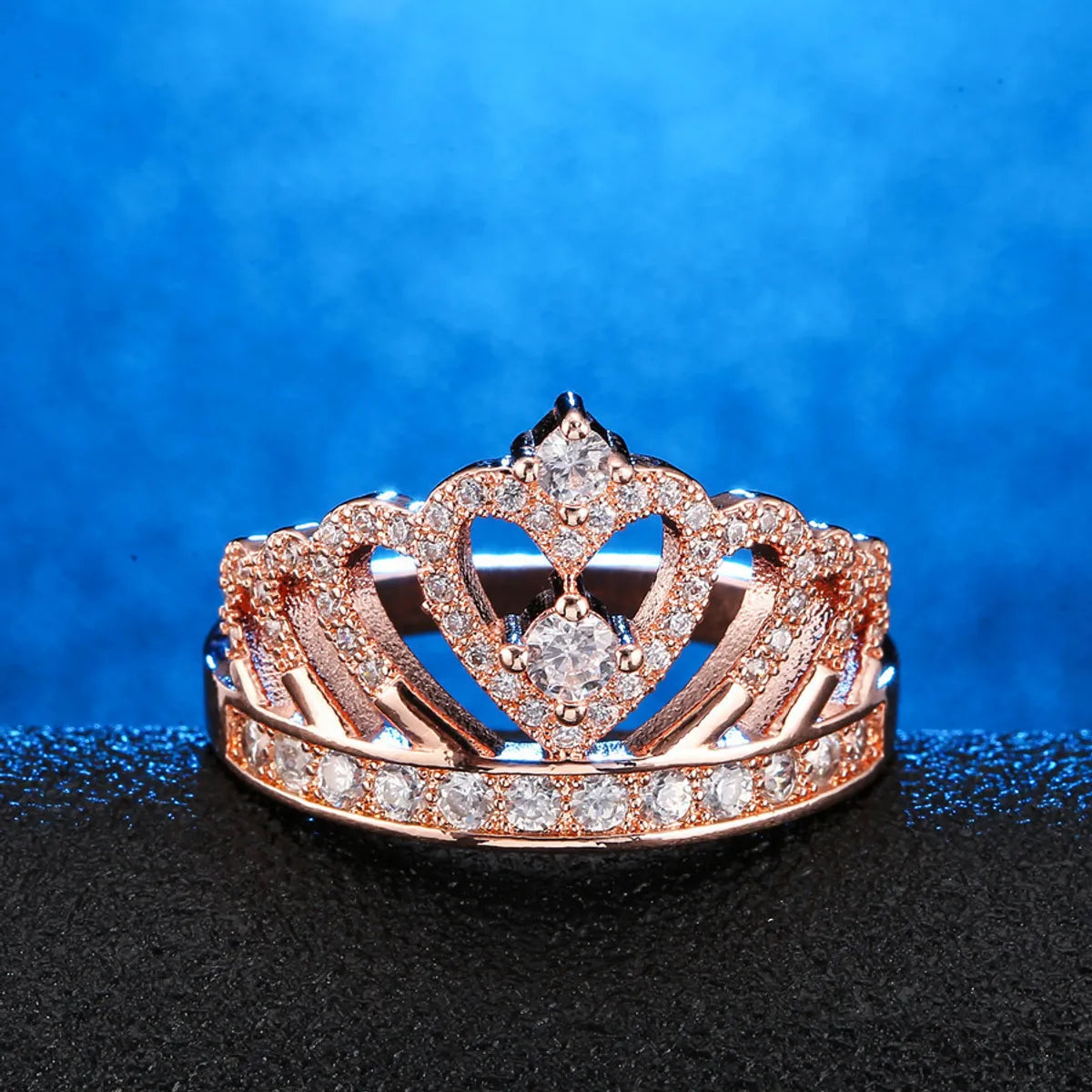 Fashion Crown Copper Rings Diamond Zircon Copper Bracelets