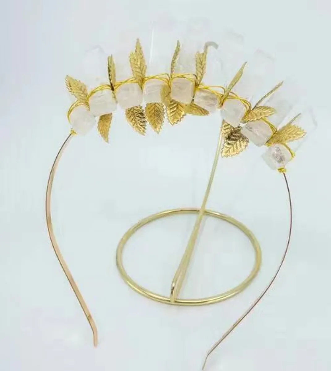 Fashion Crown Flower Natural Crystal Hair Band