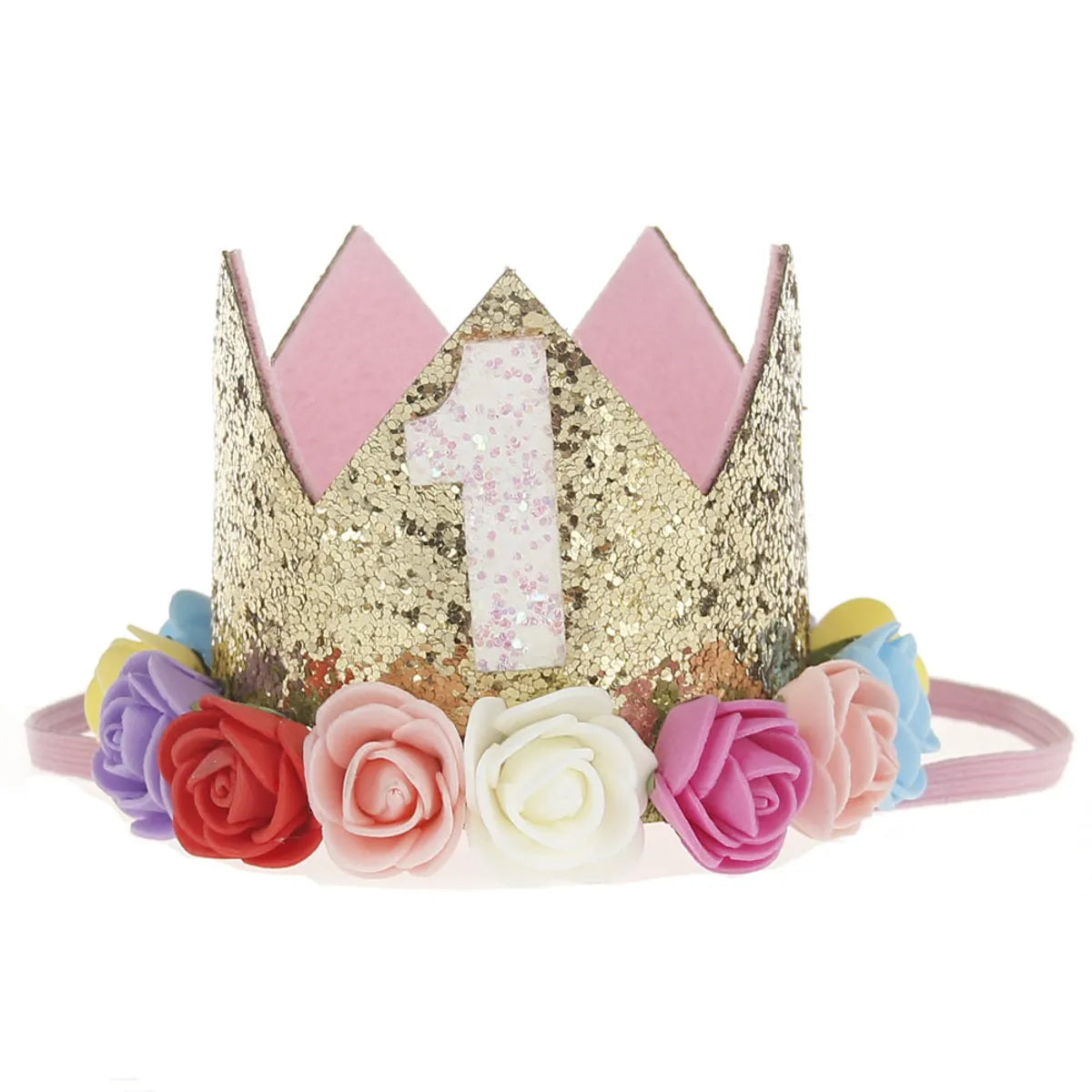 Fashion Crown Plastic Cloth Flower Party Headpieces