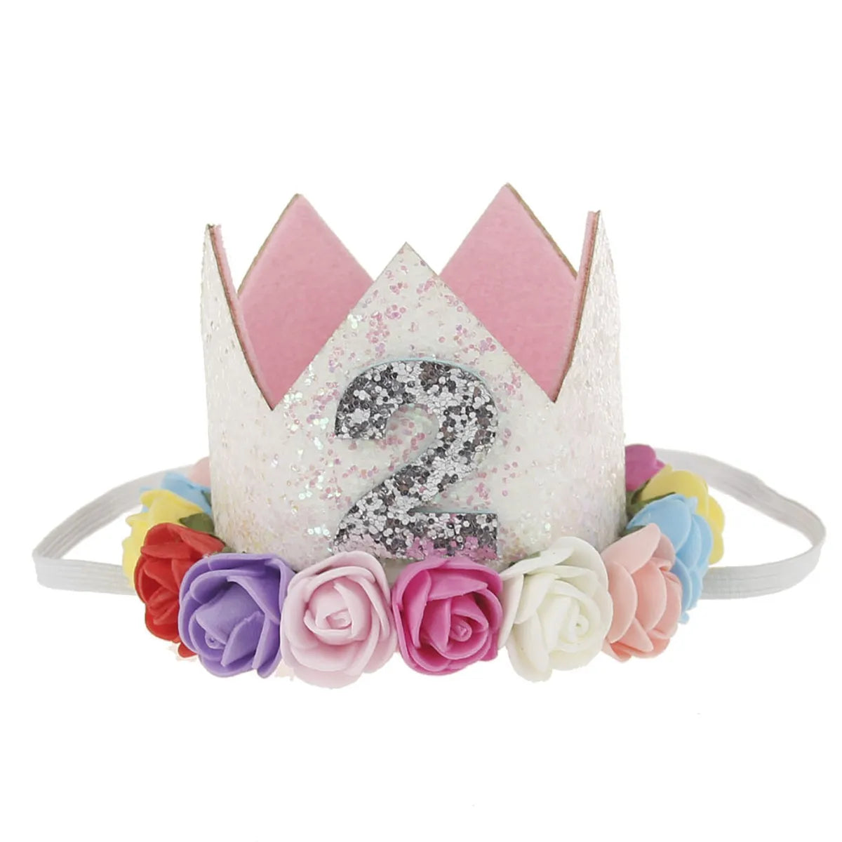 Fashion Crown Plastic Cloth Flower Party Headpieces