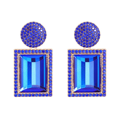 Geometric Diamond Alloy Acrylic Earrings Ear Studs