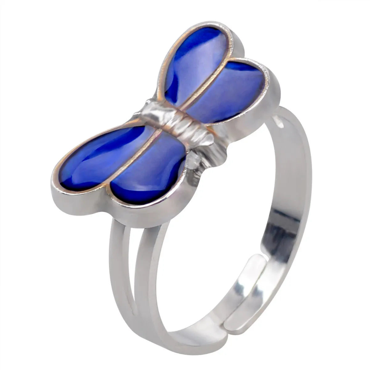 Fashion Cute Butterfly Temperature-Sensing Color Opening Ring