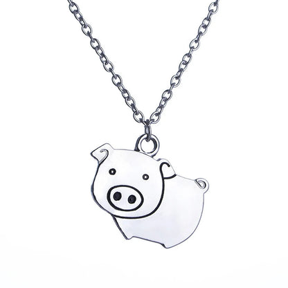 Fashion  Cute Cartoon Creative Fashion Piggy Pig Pendant Necklace Accessories Wholesale Gooddiy