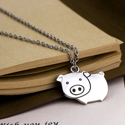 Fashion  Cute Cartoon Creative Fashion Piggy Pig Pendant Necklace Accessories Wholesale Gooddiy