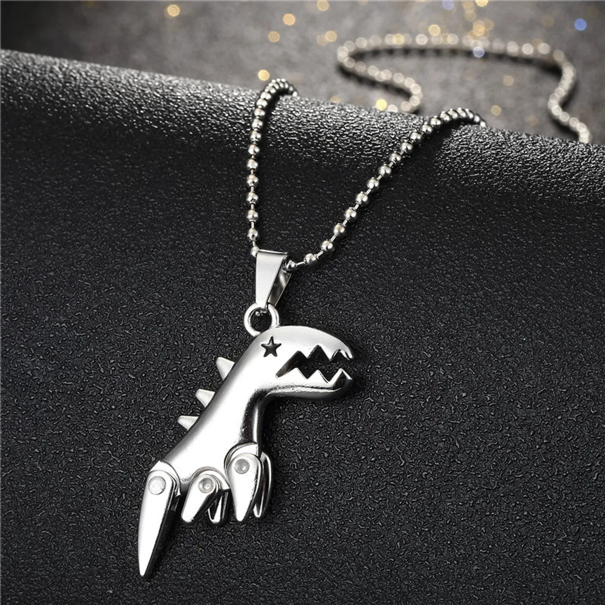 Fashion Cute Painted Small Dinosaur Alloy Necklace Wholesale