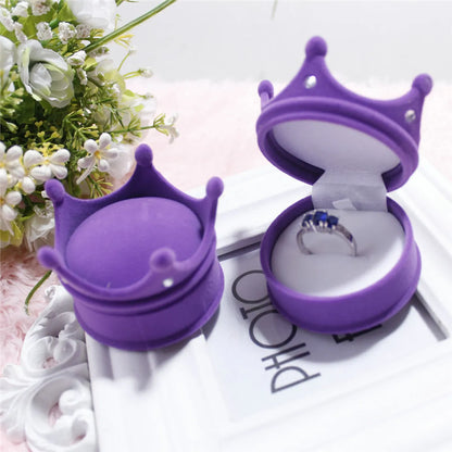 Cute Starfish Crown Shell Flannel Jewelry Boxes