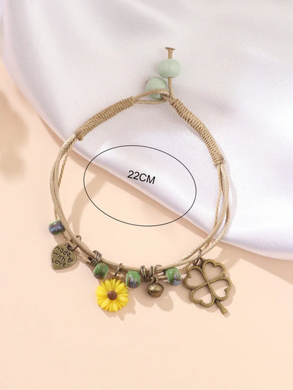 Fashion Daisy Alloy Rope Braid Women's Bracelets